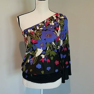 ICE | One Shoulder | Black | Satin | Floral Print
